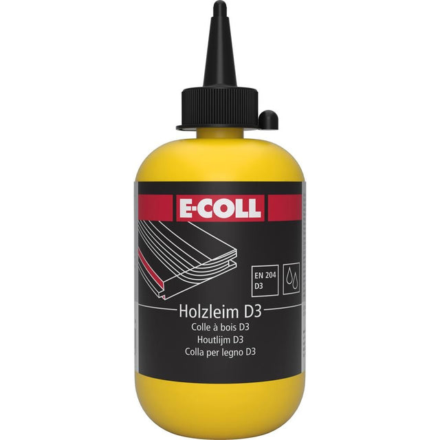 Adeziv pentru lemn D3 rezistent la apa, flacon 0.25 kg, E-COLL - sefira.ro