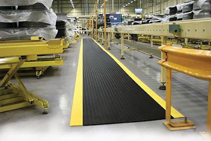 Anti-fatigue mat 0.6mx 0.9m, black/yellow