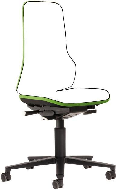 Scaun de baza ESD NEON 2, fara perne, cu role si contact permanent, inaltime 450-620 mm, placa flexibila albastra, BIMOS - sefira.ro