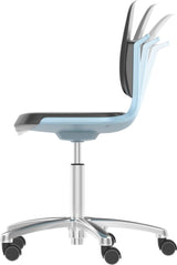 Scaun pentru lucru Labsit2, 450-650mm, albastru, BIMOS - sefira.ro