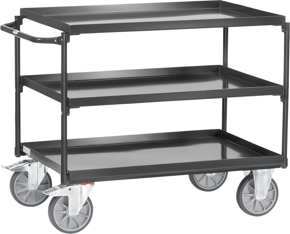 Carucior cu masa, cu placi tip tava, 2 etaje, 850x500mm, FETRA - sefira.ro