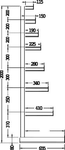 Raft c.marf.lung.ATLAS STL 2700 mm pe o parte