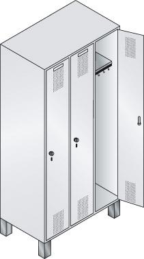 Locker room 1 comp. 1850x320x500mm 7035/7035