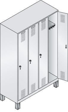 Locker room 1 comp. 1850x320x500mm 7035/7035