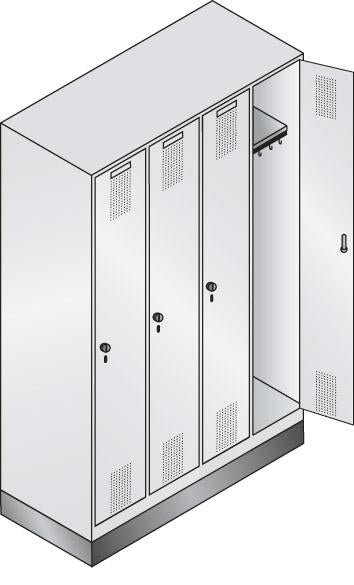 Locker cabinet 7035/5012 with base l 320 1 comp.