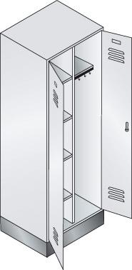 2-compartment wardrobe/locker with base 7035, base length 810mm