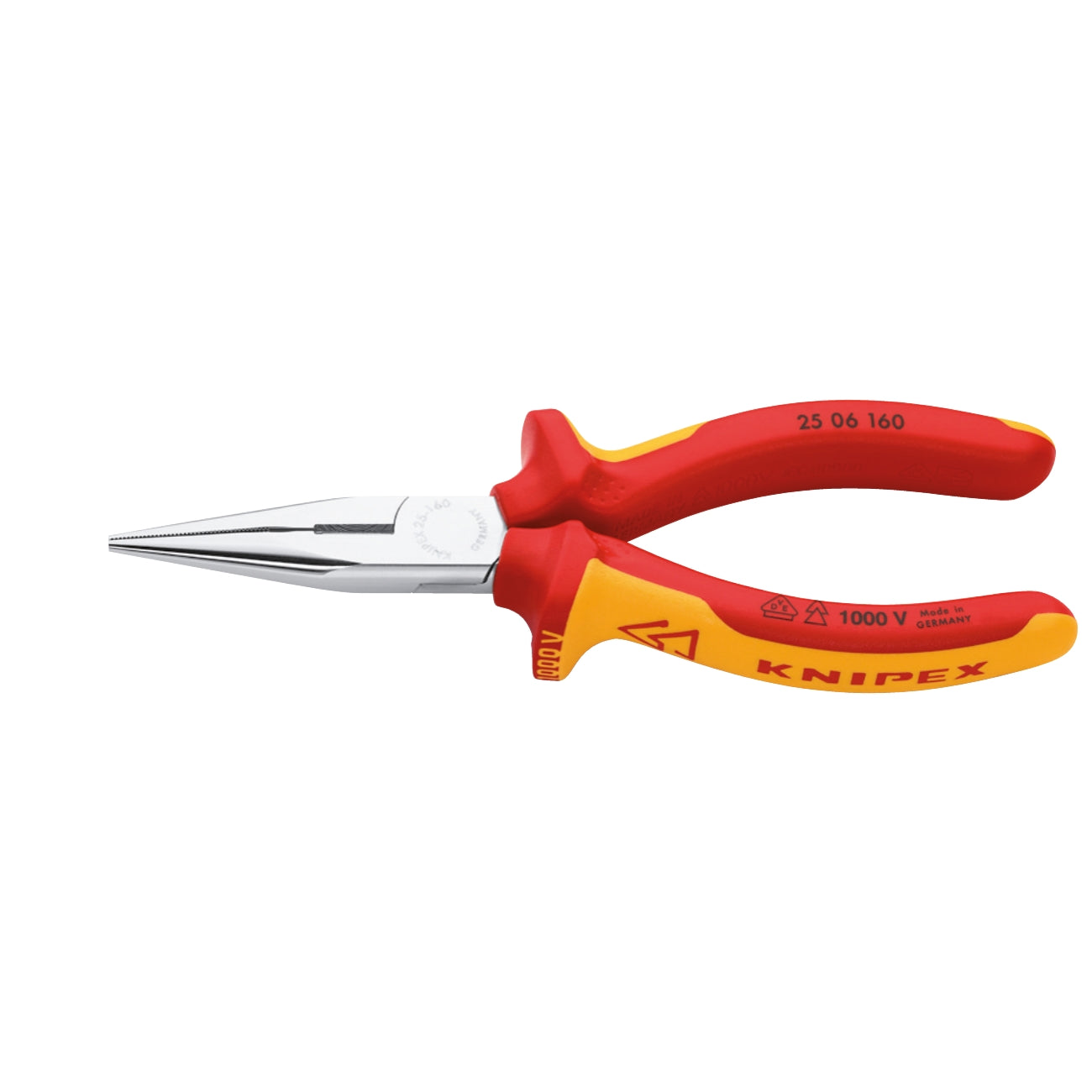 Cleste cu jumatate de nas rotund izolat VDE 1000 volti KNIPEX 25 06 160