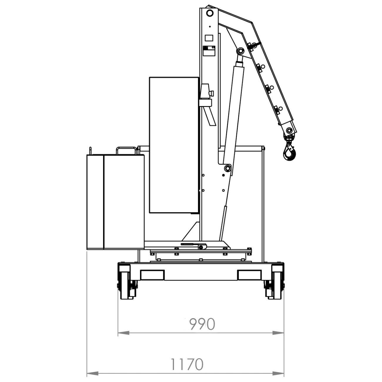 Ballasted rotary cranes with progressive lifting and manual extension M9420 B-HANDLING