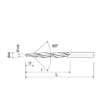Burghie spiralata Subland din carbura solida 90° KERGOLG serie scurta Durabil - sefira.ro