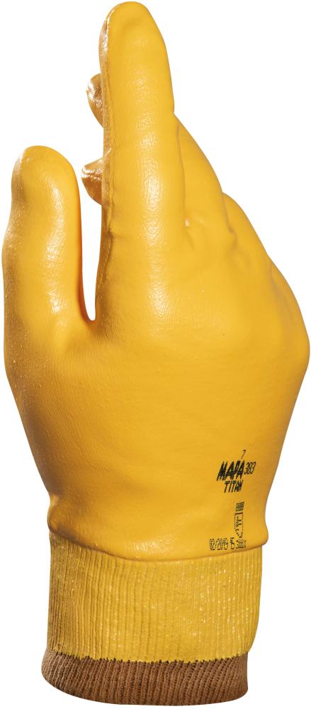 Manusi de protectie din nitril Titan 383, marimea 7, galben, MAPA