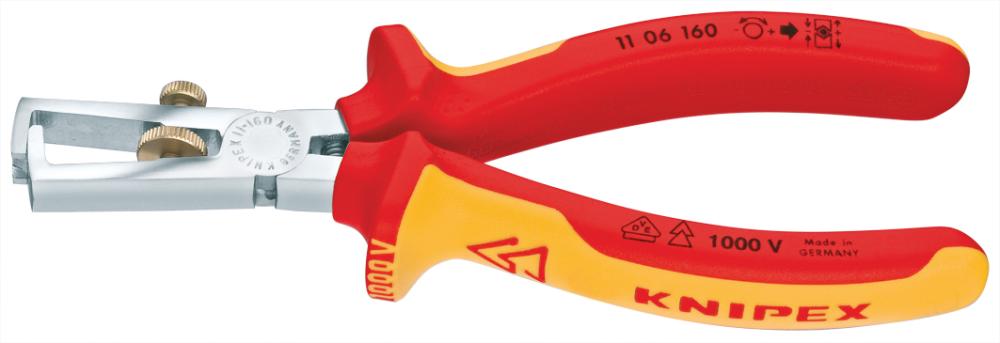 Cleste VDE de dezizolat, pentru Ø5mm, 160mm, cu maner bicomponent, KNIPEX