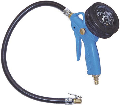 Air gun with Pneulight pressure gauge, 0-10 bar, hose with connection plug, EWO