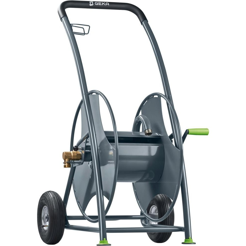 Carucior pentru furtunuri GEKA® plus P80, pentru max. 150 m la furtun de 1/2", roti pneumatice, GEKA - sefira.ro