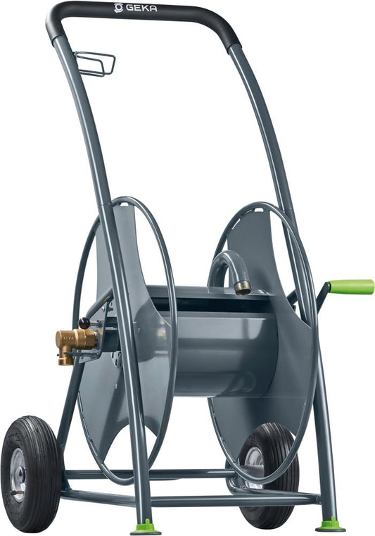 Hose trolley GEKA® plus P80, for max. 150 m of 1/2" hose, pneumatic wheels, GEKA