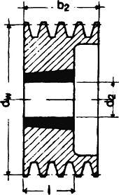 Scripete cu canelură în V SPB/17, 1 canelură, 100 mm, bucșă conică 1610