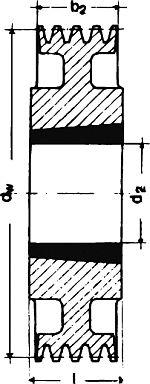 Scripete cu canelură în V SPB/17, 1 canelură, 100 mm, bucșă conică 1610