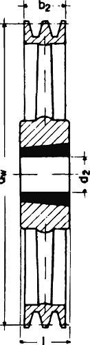 Scripete cu canelură în V SPB/17, 1 canelură, 100 mm, bucșă conică 1610