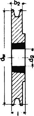 Scripete cu canelură în V SPB/17, 1 canelură, 100 mm, bucșă conică 1610