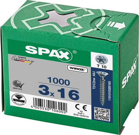 Surub SPAX Pan Head Wirox, cap inecat si locas cruce, 3.0 x 16/14 mm - sefira.ro