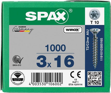 Surub SPAX Pan Head Wirox, cap inecat si locas cruce, 3.0 x 16/14 mm - sefira.ro