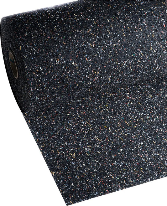 Recycled rubber mat, 3 x 1500 x 5000 mm, black-multicolor