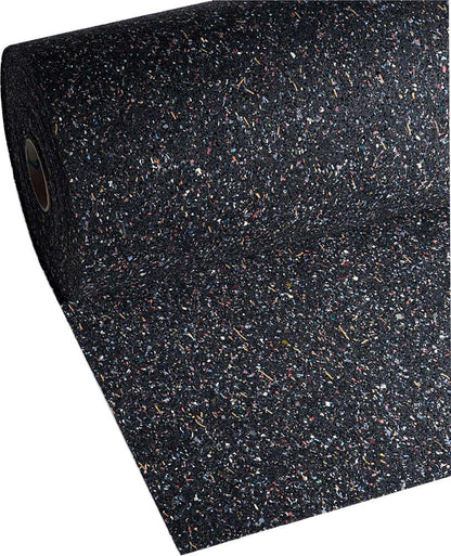 Recycled rubber mat, 3 x 1500 x 5000 mm, black-multicolor