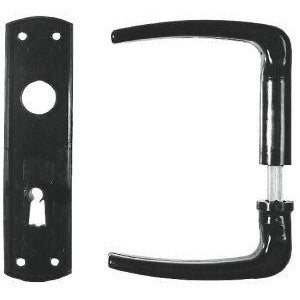 Pereche manere cu sild scurt 155 x 38mm, 107 K/320 PZ, din plastic, patrat 8mm, stift 50mm, Buntbart, BEVER - sefira.ro