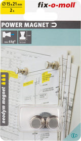 Magnetkegel Neodym Ø15 mm H21 mm,silber Inhalt: 2 - sefira.ro