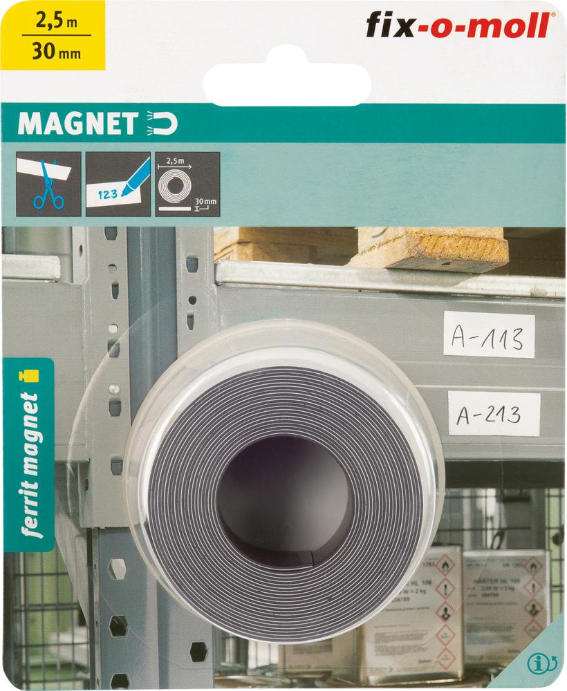 Magnetband beschriftbar 2,5m x 30,weiß Inhalt: 1