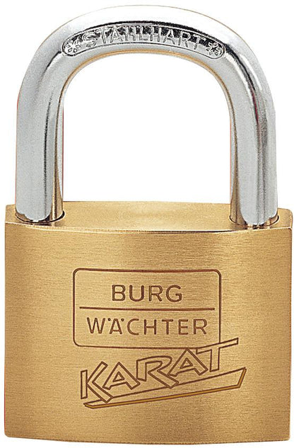 Brass padlock no. 217 Karat, 30mm, hardened steel ring, 2 keys, BURG WACHTER