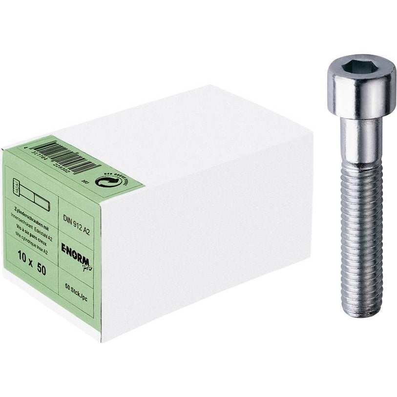 Surub cap cilindirc cu locas hexagonal, M5x16 mm, DIN 912, otel inoxidabil A2, E-NORM - sefira.ro
