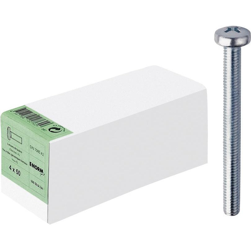 Surub cap cilindric, crestatura transversala H, Inox, DIN7985, A2, M4x10 mm, E-NORM - sefira.ro