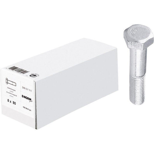 Surub cap hexagonal partial filetat, M6x30 mm, zincat, DIN 931-8.8, E-NORM - sefira.ro