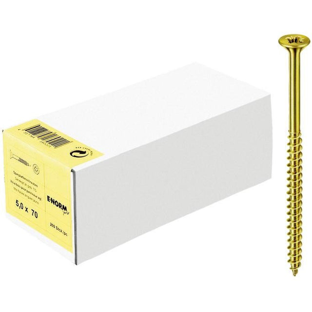 Surub pentru lemn SeKo, galben, partial filetat, 3.0x 25/18 mm, E-NORMpro - sefira.ro