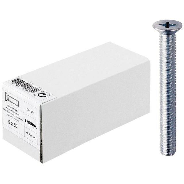 Surub cap inecat locas PH M3x8mm, DIN 965 4.8, zincat, DIN 965 4.8, zincat, E-NORM - sefira.ro