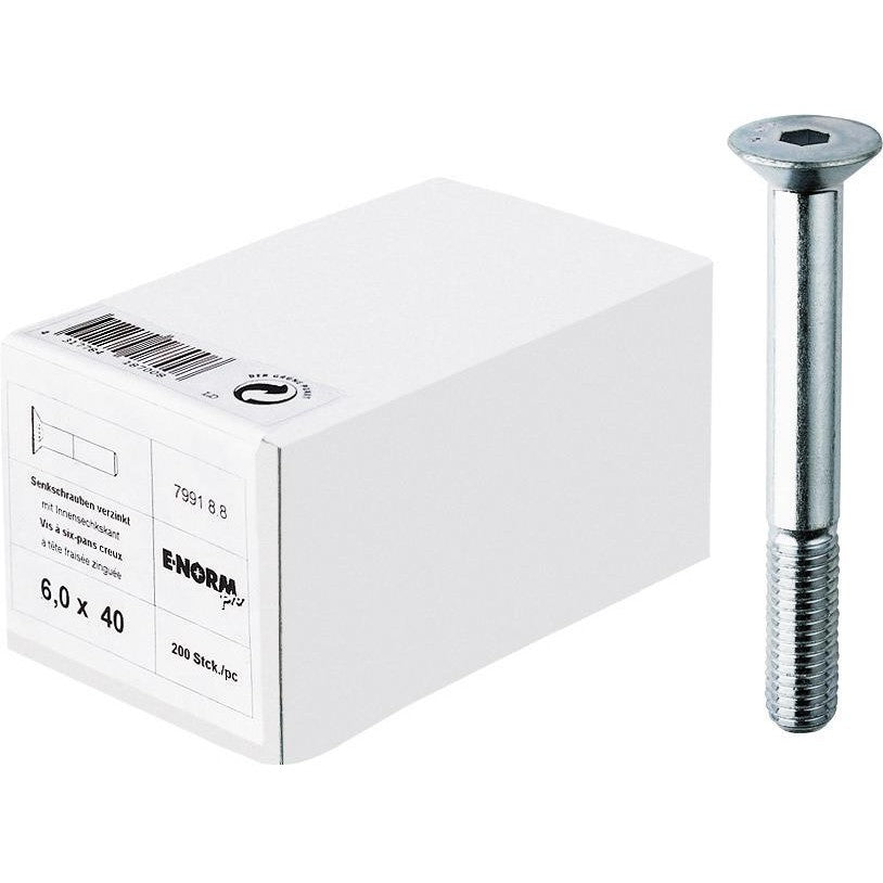 Surub hexagonal cu cap inecat, DIN7991-8.8, M4x12 mm, E-NORM - sefira.ro