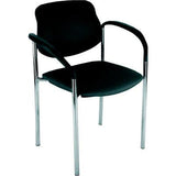 Scaun vizitator model STYL, cu cotiere, picioare cromate, tapiterie neagra, sezut 450 x 460 mm, dimensiuni 830 x 590 mm, 4 bucati - sefira.ro