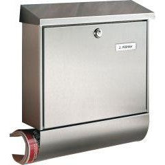 Cutie postala Amrum Set, 420 x 377 x 115 mm, inox, lumina in interior, slot pentru ziar, incuietoare cu cheie, BURG WACHTER - sefira.ro