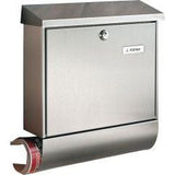 Cutie postala Amrum Set, 420 x 377 x 115 mm, inox, lumina in interior, slot pentru ziar, incuietoare cu cheie, BURG WACHTER - sefira.ro