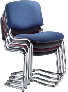 Scaun vizitator model ISO Swing, 100 % Poliacril negru, 415 x 475 mm, inaltime 475 mm, 3 bucati - sefira.ro