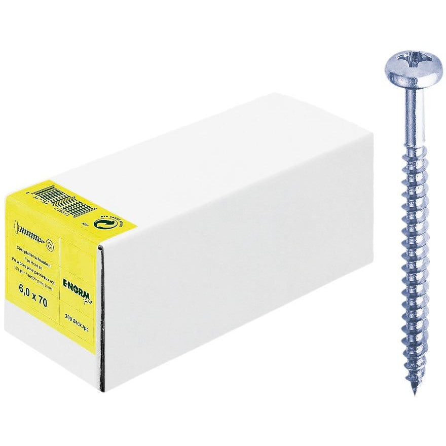 Surub pentru lemn Pan-Head, filetat complet, 3.0x 12 mm, E-NORMpro - sefira.ro