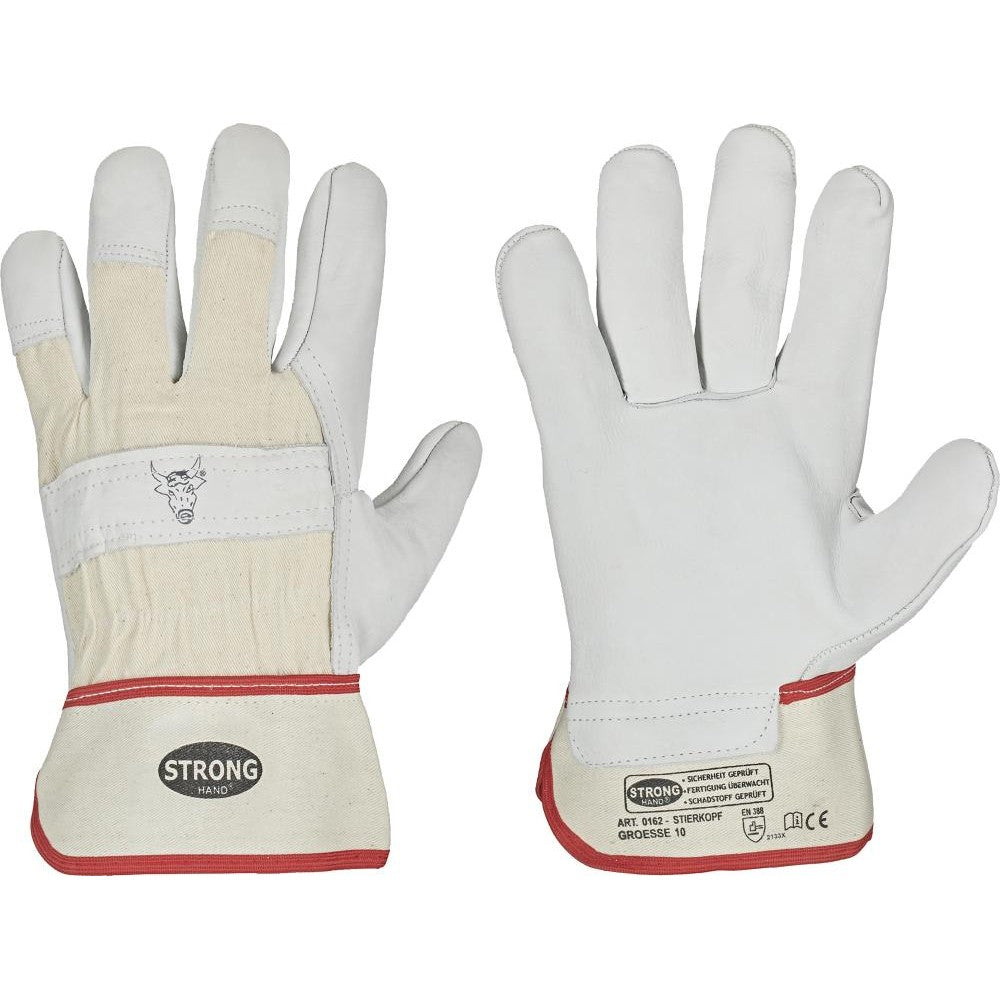 Manusi de protectie Stierkopf Classic, integral din piele de vaca, marimea 8, STRONGHAND - sefira.ro