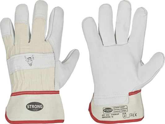 Stierkopf Classic protective gloves, full cowhide leather, size 8, STRONGHAND