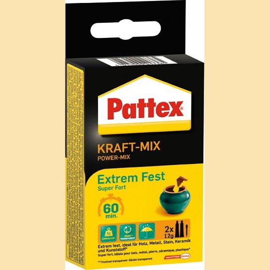 Adeziv Pattex Kraft Mix Extrem Fest Solid, 2 componente, tub 2 x 11ml, PATTEX® - sefira.ro