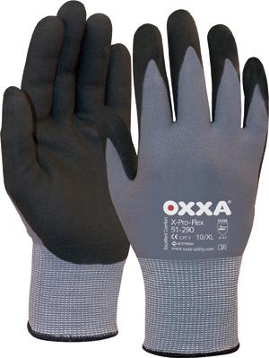 Protective assembly gloves X-Pro-Flex, size 8, nitrile coating, gray/black, OXXA