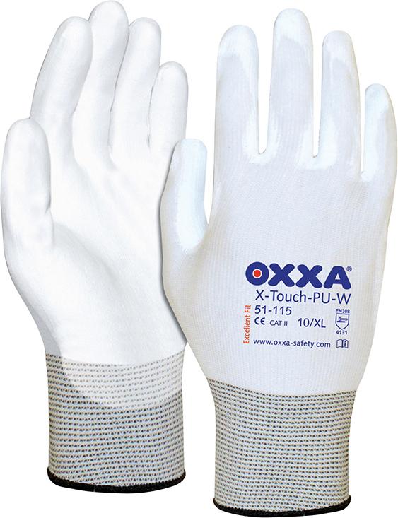 X-Touch-PU protective gloves, size 8, black, pack of 3 pairs, OXXA