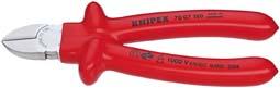 Cleste cu tais lateral, izolat VDE, 180 mm, cromat, manere izolatie speciala, KNIPEX