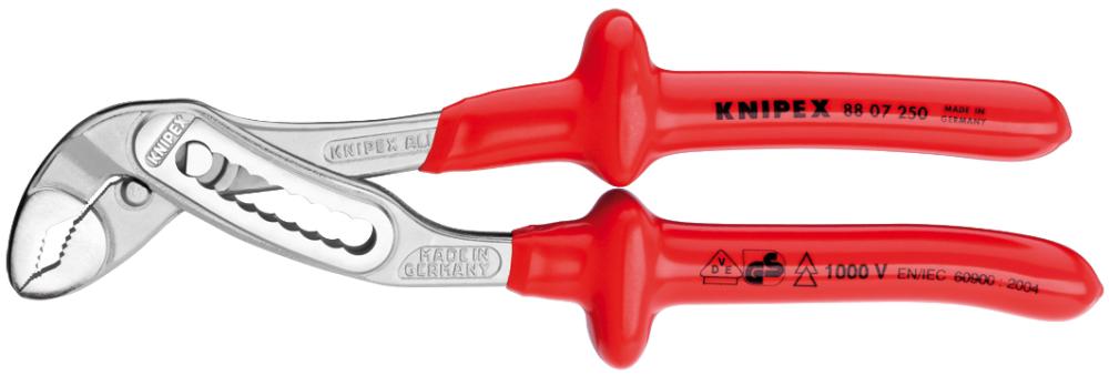 Aligator® plumber's pliers, special VDE insulation, 250mm, for 2 inch pipes, KNIPEX