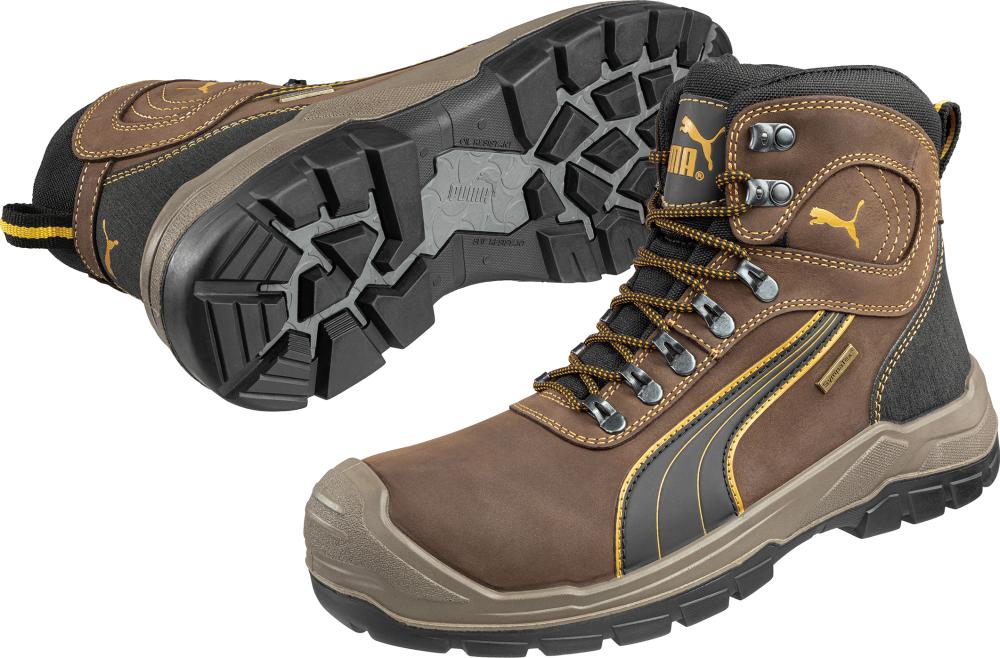 Safety boots with toe cap, Sierra Nevada Mid 630220, S3 CI HI WR HRO SRC, brown-black, size 39, PUMA®