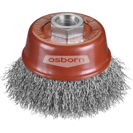 Perie de sarma din otel, tip oala, sarma 0,3mm ondulata, diam.60mm, prindere M14x2,0, OSBORN - sefira.ro